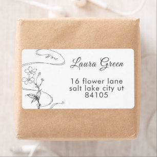 Étiquette Livraison Floral Sketch