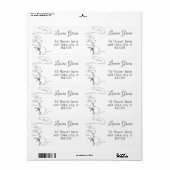Étiquette Livraison Floral Sketch (Feuille entière)
