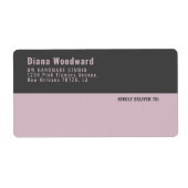 Étiquette Livraison géométrique moderne gris et rose (Devant)