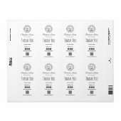 Étiquette Livraison Simple Et Moderne De Merci Noir Et Blanc (Feuille entière)