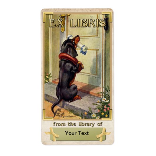 Étiquette Livraison spéciale Dachshund - ID plaque de livre (Devant)