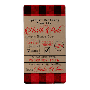 Étiquette Livraison spéciale de Père Noël Christmas Cadeaux 