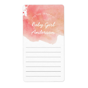 Étiquette Livre baby shower fille Pink Gold