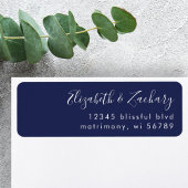 Étiquette Livre blanc moderne Marine Blue Return Adresse