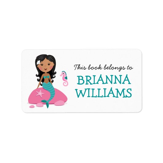 Étiquette Livre de la sirène et de l'hippocampe africains am (Devant)