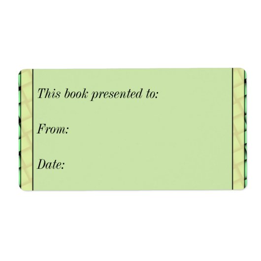 Étiquette Livre de tissage vert cadeau (Devant)