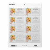 Étiquette Livre D'Ours Teddy De Tournesol Appartient À La Pl (Feuille entière)