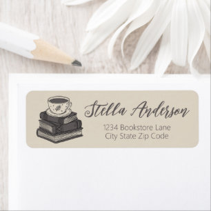 Étiquette Livre et café Adresse de retour