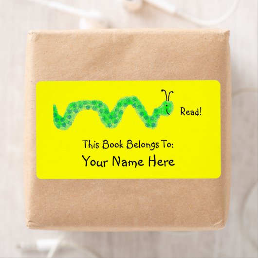 Étiquette Livre Worm, Plaque (En situation)