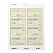 Étiquette Livres Baby showers vintages pour bébé (Feuille entière)