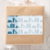 Étiquette Livres bleus sur Shelf. (En situation)