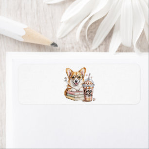 Étiquette Livres de Corgis et café glacé pour chien