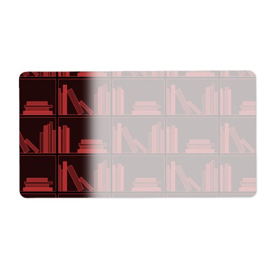 Étiquette Livres sur Shelf. Rouge foncé. (Devant)