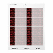 Étiquette Livres sur Shelf. Rouge foncé. (Feuille entière)
