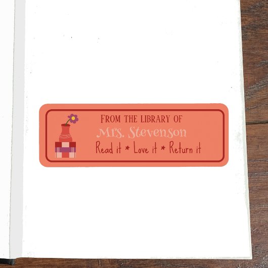 Étiquette Livres Vase Classe Bibliothèque Peach Budget Étiqu