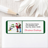 Étiquette Lizzy's People Snowman Fun Return Adresse Étiquett (En situation)