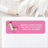 Étiquette Llama Cute Drôle Noël Vacances (En situation)