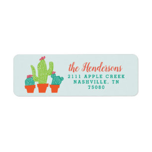 Étiquette Llama Fun Birthday Party Cactus Retour Adresse