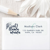 Étiquette Llama Polka Dot Typographie Oh Llama Mama Douche (En situation)