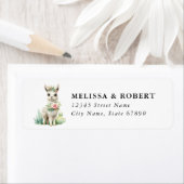 Étiquette Llama Return Address Label (En situation)
