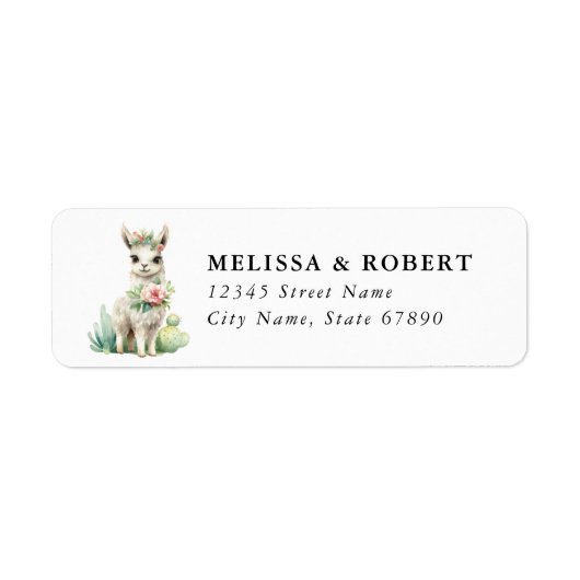 Étiquette Llama Return Address Label (Devant)