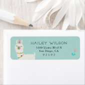 Étiquette Llama Thème Partie Adresse de retour (En situation)