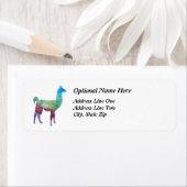 Étiquette Llamas arc-en-ciel (En situation)