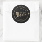 Étiquette local cru avec abeilles en noir (Sac)