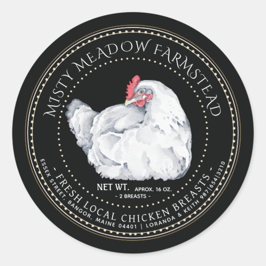 Étiquette local de pièces de poulet Hen Farmer's M (Devant)