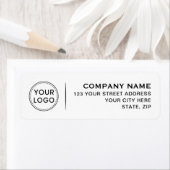 Étiquette Logo 4 lignes de texte blanc adresse de retour (En situation)