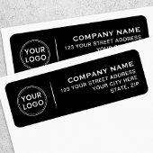 Étiquette Logo 4 lignes de texte noir adresse de retour