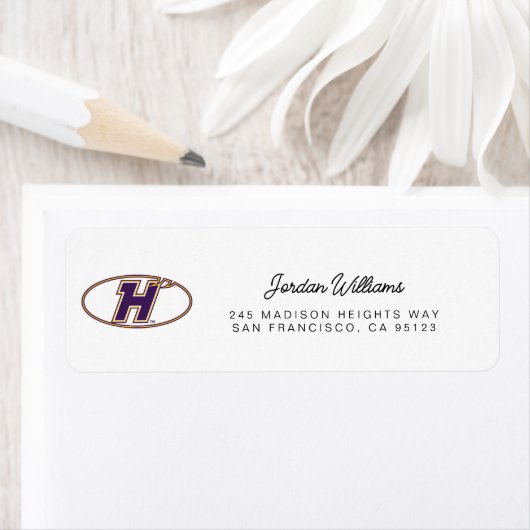 Étiquette Logo Athlétique des Hawks de Hunter College (En situation)
