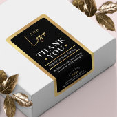 Étiquette Logo Black & Gold Merci de commande