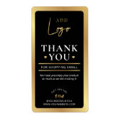 Étiquette Logo Black & Gold Merci de commande (Devant)