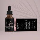 Étiquette Logo Black & Rose Gold Logo Essential Oil Petite b
