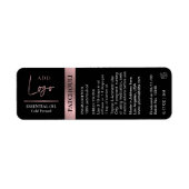 Étiquette Logo Black & Rose Gold Logo Essential Oil Petite b (Devant)