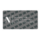 Étiquette Logo Carrelé Design moderne gris blanc Adresse de  (Devant)