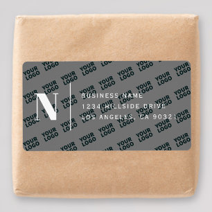 Étiquette Logo Carrelé Design moderne gris blanc Adresse de