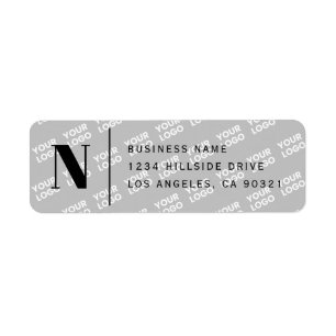 Étiquette Logo Carrelé Design moderne gris blanc Adresse de 