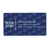 Étiquette Logo Carrelé Motif Moderne Marine bleu Adresse de  (Devant)