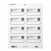 Étiquette Logo & Code QR d'Expédition Commerciale Personnali (Feuille entière)