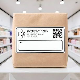 Étiquette Logo & Code QR d'expédition personnalisé pour entr