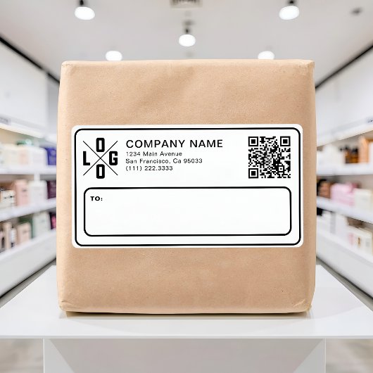 Étiquette Logo & Code QR d'expédition personnalisé pour entr