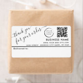Étiquette Logo Code QR simple merci entreprise mailing (En situation)