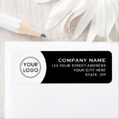 Étiquette Logo commercial noir et blanc adresse de retour (En situation)