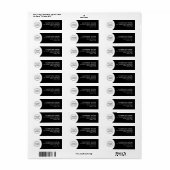 Étiquette Logo commercial noir et blanc adresse de retour (Feuille entière)