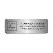 Étiquette Logo couleur argentée dégradé adresse de retour d' (Devant)