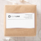 Étiquette Logo de bordure en or rose moderne Adresse de reto (En situation)