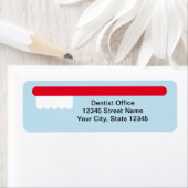 Étiquette Logo de la brosse à dents rouge adresse de retour  (En situation)