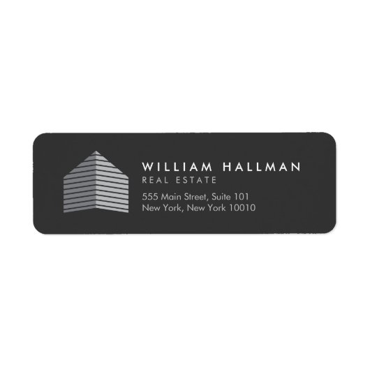 Étiquette Logo de la maison Abstrait Gris/Gris foncé (Devant)